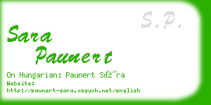 sara paunert business card